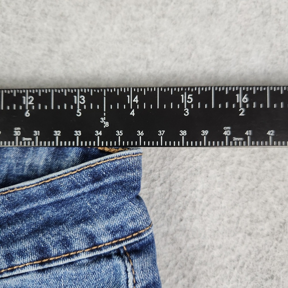 Gemma Rae Jeans Womens Size 13/31 Blue Slim Straight Raw Hem High Rise Stretch - Picture 4 of 8